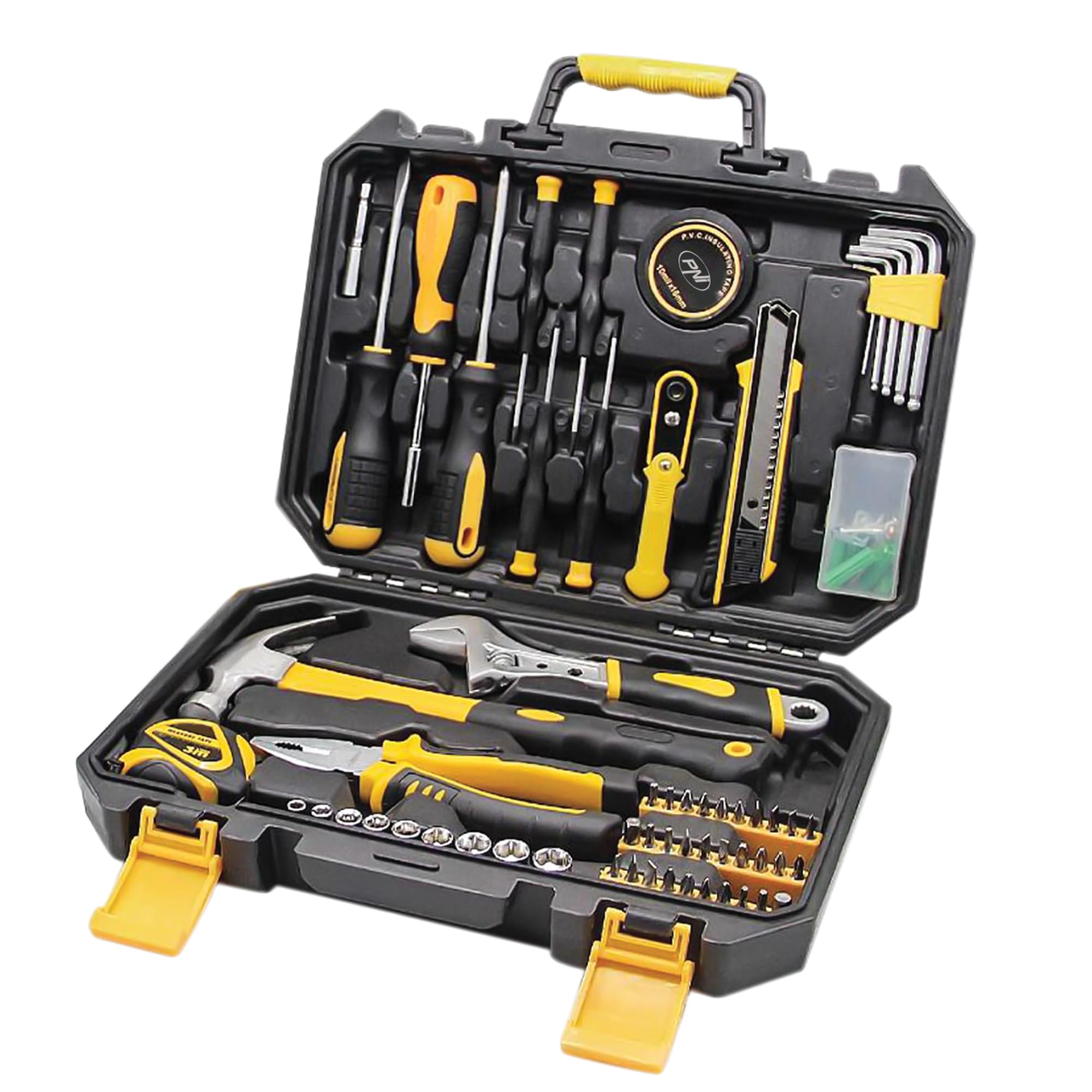 PNI TC100 Hand Tool kit, 100 Pieces, Material Carbon Steel and Chrome Vanadium, Plastic Box