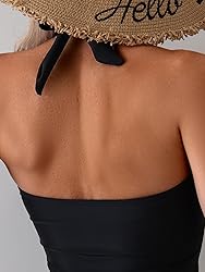 Eomenie Womens Halter Tankini Bathing Suit Ruched