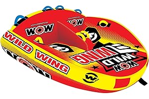 WOW Sports Wild Wing Towable Tube for Boating - 1 to 2 Person Towable - Front and Back Tow Point Water Tube