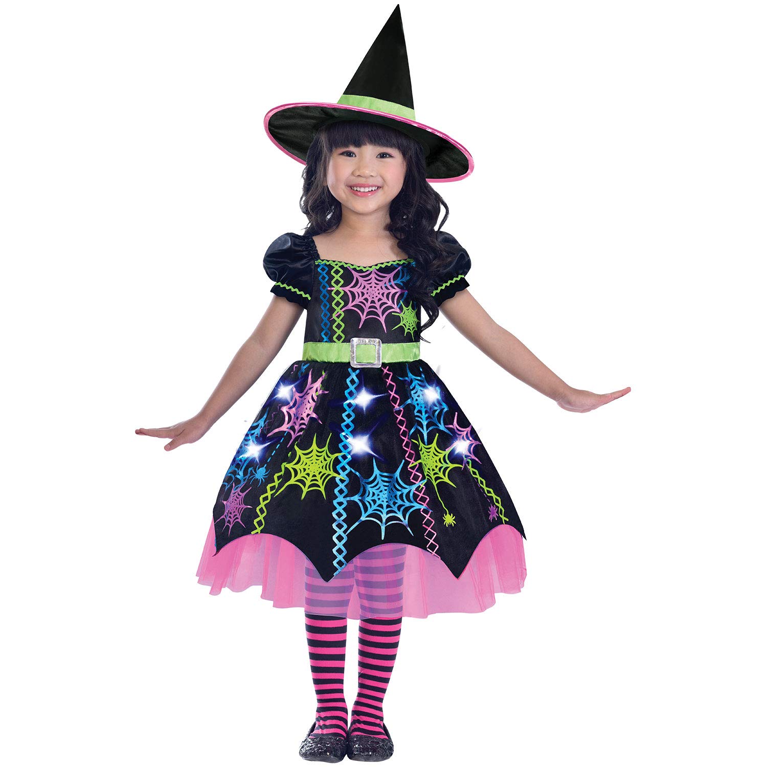 (PKT) (9905051) Child Girls Spider Witch Costume (3-4yr)