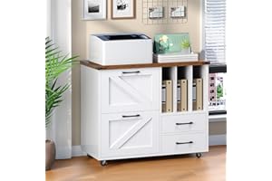 HOOBRO Lateral File Cabinet, Mobile Lateral Filing Cabinet with 4 Drawers, Printer Stand with File Cabinet, Fit A4, Letter Si