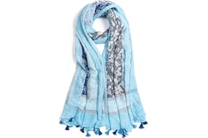 QIUTIMIY Scarf for Women Lightweight Soft Floral Leopard Printed Scarves Fall Winter Fashion Shawl Wrap with Fringe