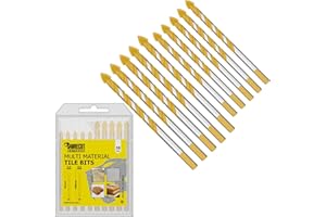 10 x SabreCut SCTBB10 13/64" (5mm) & 15/64" (6mm) Multi-Material Tile Drill Bits Set for Ceramic Porcelain Granite Marble with Durable Storage Box