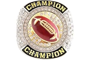CHXIXUE Size 8 to 14 Football Championship Rings Football Finalist Ring Sport Ball Award Gift for Tournament or League Champion Winner