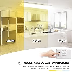 FAITHSAIL Dimmable 4FT LED Wraparound Light, 3 CCT