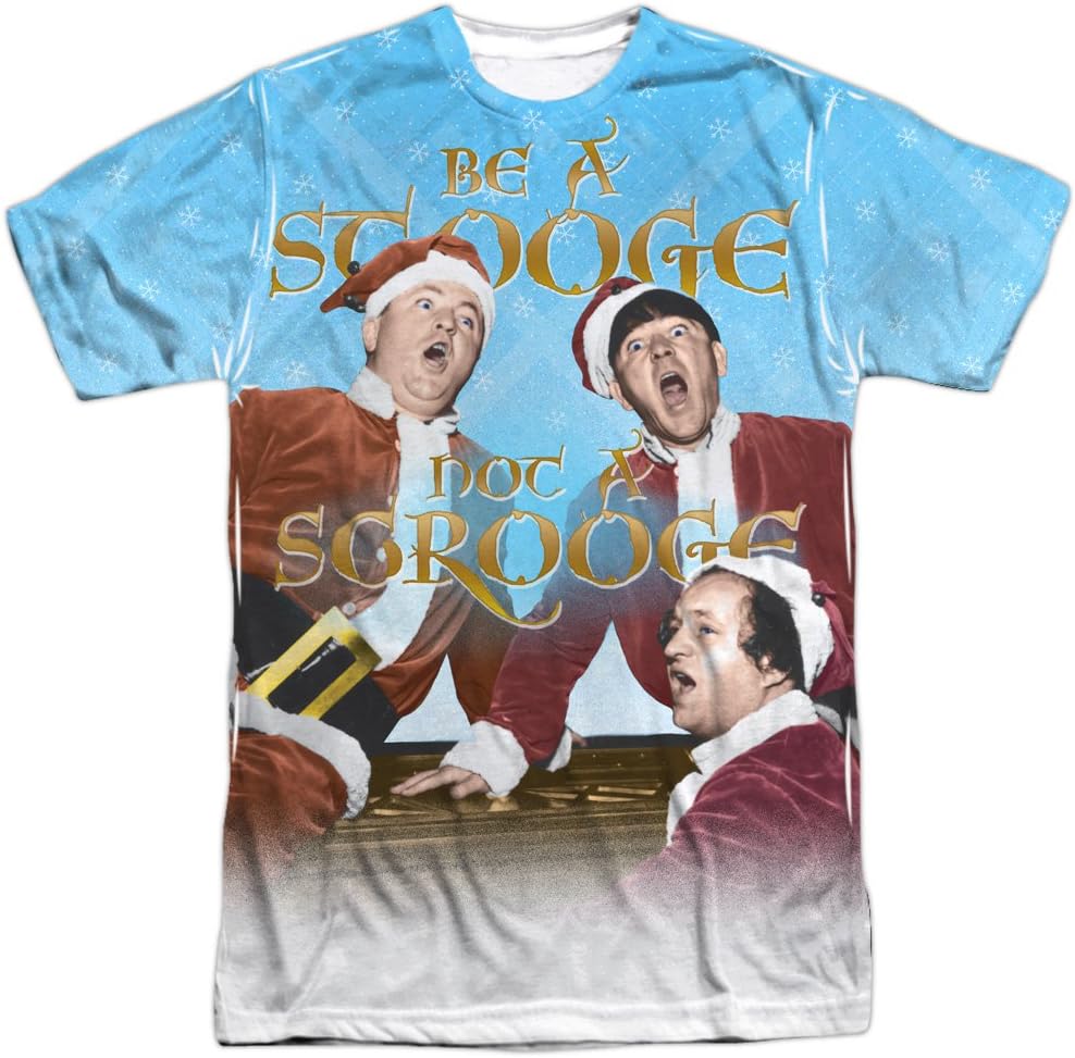 Three Stooges Slapstick Comedic Group Not a Scrooge Adult Front Print T-Shirt
