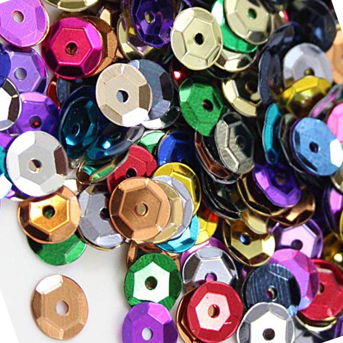 Sequins, 1 Pack 20g Loose Round Multpile Color Sequin for DIY Crafts Making Clothes Decorations (Mixed Colors)