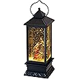 DRomance Nativity Music Snow Globe Lantern with Timer Battery Operated & USB Powered Lighted Singing Snow Globe Lamp Spinning Water Swirling Glitters Christmas Decor 4" x 4" x 12"