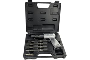 4500 BPM Industrial Air Chisel with 4-Piece Bit Set - Straight Pneumatic Hammer for Cutting, Drilling, Rust Removal