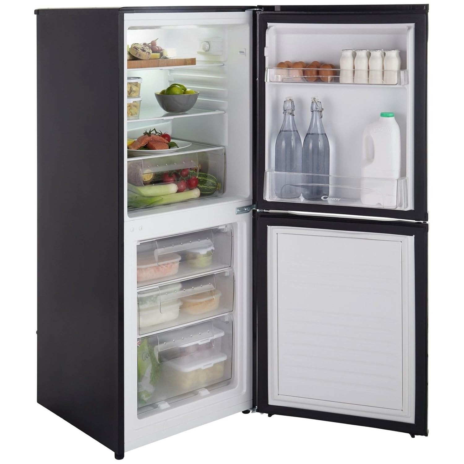 Candy Csc1365be Freestanding Fridge Freezer Black Standard Refrigerators Large Appliances Selincanta Com