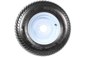 eCustomrim Trailer Tire On Rim 20.5 X 8 X 10 205/65-10 20.5X8.0-10 Load Range C 4 Lug Wheel White - 2 Year Warranty w/Free Roadside