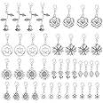 GOMAKERER 40 Pcs 10 Styles Flower Zipper Pull Charm, Floral Alloy Zipper Pendant Rose Lotus Sunflower Zipper Pull Zipper Puller Decoration for Luggage Backpacks