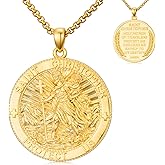Taioiat Patron Saint Necklace 14K Gold Medal Catholic Pendant Christian Religious Amulet Jewelry Gift for Men Women