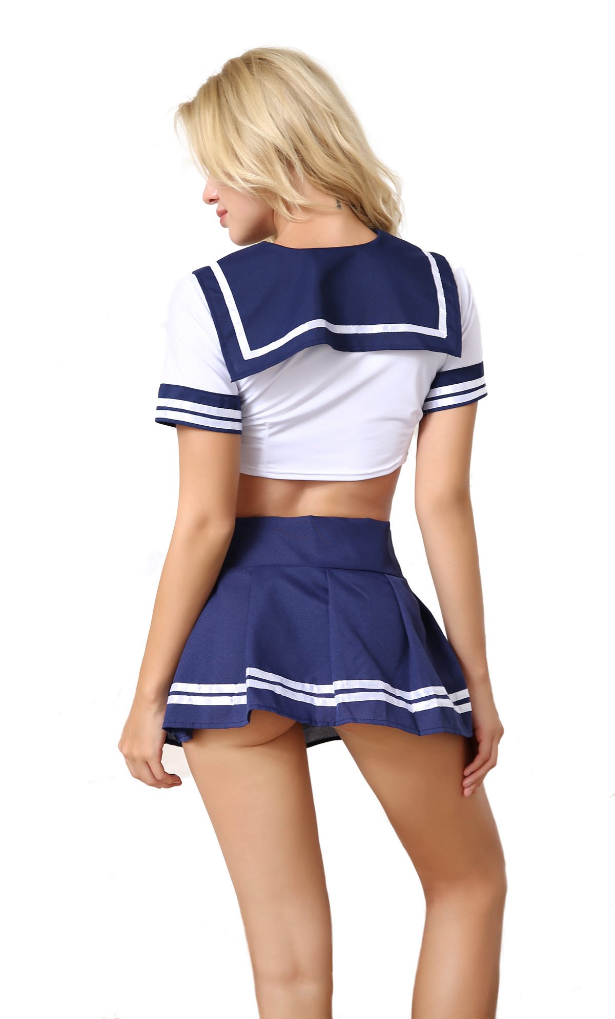 ANJAYLIA Women Lingerie Schoolgirls Outfit Lingerie Roleplay Cosplay Sailor Costumes with Socks