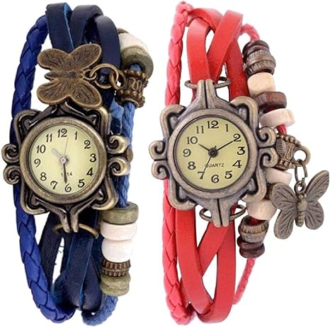 MAP Shopify Analogue Multicolour Dori Dial Girl's Watch - Combo Pack of 2