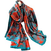 NUWEERIR Womens 100% Large Mulberry Silk Scarf Long Satin Scarf Fashion Lightweight Wraps