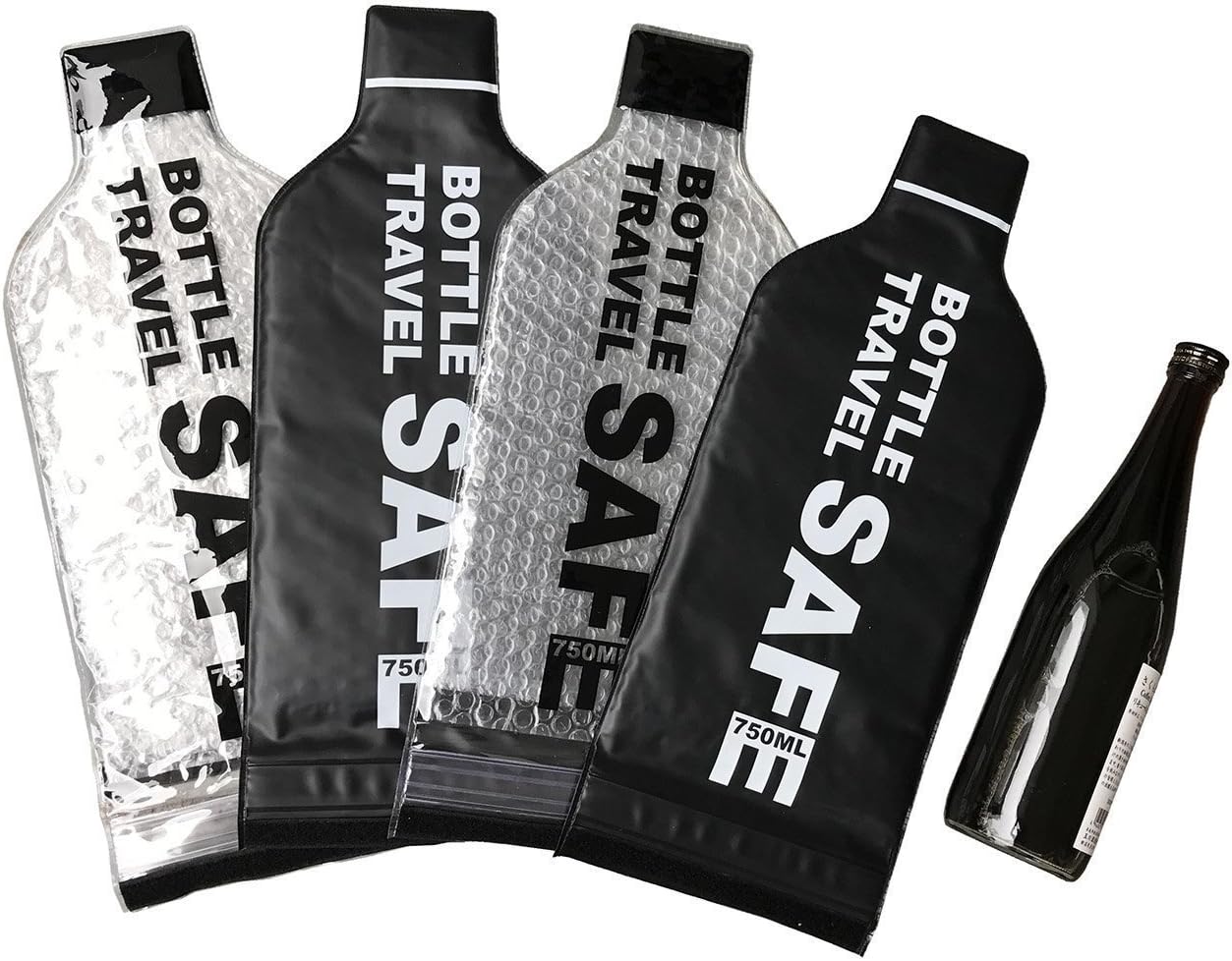 Wine Bottle Holder Travel Bag 4 Pack Best for Air Travel Reusable