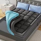 ABENE 3 Inch Dual Layer Memory Foam Mattress Topper Full, 2 Inch Memory Foam Plus 1 Inch Down Alternative Pillowtop Mattress Pad, with Bedside Pocket, Support for Back Pain (Full, Gray)