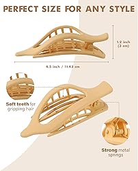 French Flat Hair Clips for Women - 6Pcs Flat Hair