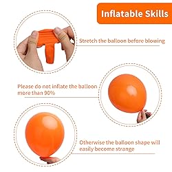 RUBFAC 129pcs Orange Balloons Different Sizes