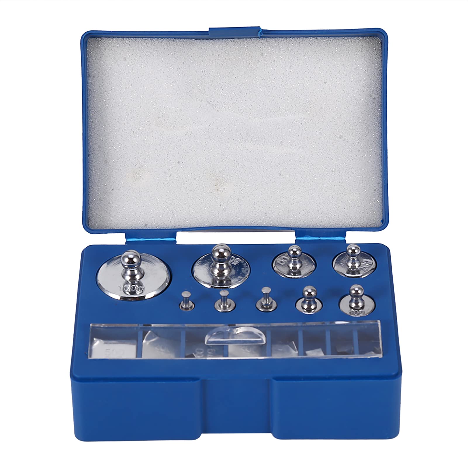 Calibration Weights, 17 Pcs Calibration Weight Set 10mg 20mg 50mg 100mg 200mg 500mg 1g 2g 5g 10g 20g 50g 100g Precision Steel Balance Scale with Tweezers for Jewellery Scale