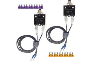 DPTTMLACI 2Pack Circuit Breakers- 3A/5A Resettable Fuse Kit Professional Circuit Testers for 32V DC & 125/250V AC Electrical Shorts Diagnostics