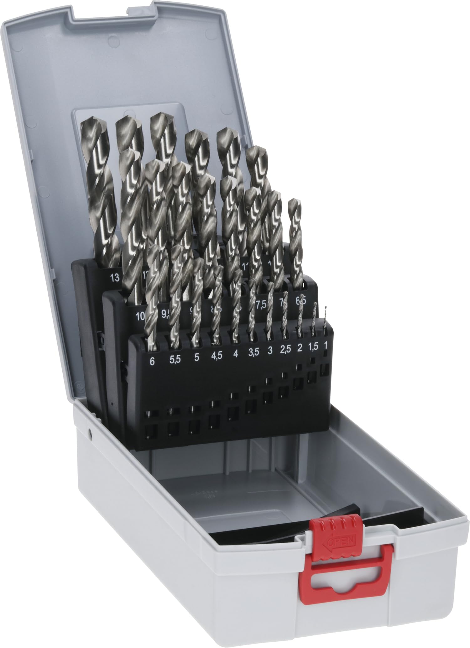 Bosch Professional 25pc. HSS-G ProBox Metal Drill Bit Set (for Steel, Ø 1-13 mm, Accessories Drill Driver and Drill Stand)