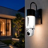 2K Light Bulb Security Camera, 355&deg;PTZ WiFi Camera with 1800LM Light | 2.4GHz/5GHz WiFi, AI Human Vehicle Detection, Auto Tracking, Color Night Vision, Works with Alexa &amp; Google Assistant,E27/E26