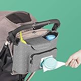Baby Stroller Organizer - Stroller Accessories Bag Large Space with 2 Cup Holders Multiple Zipper Pockets for Bottle, Diaper,