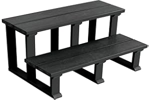 highwood Spa Collection Two Tier Hot Tub and Spa Steps, 31", Black