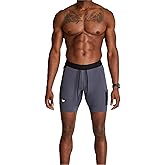 WOLACO Sprint Half Tight Compression Shorts with Phone Pocket for Men