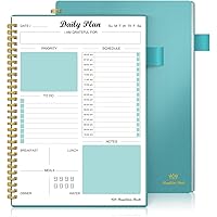 Daily Planner Undated, To Do List Notebook with Hourly Schedule Regolden-Book Calendars Meal, Spiral Appointment Organizers N