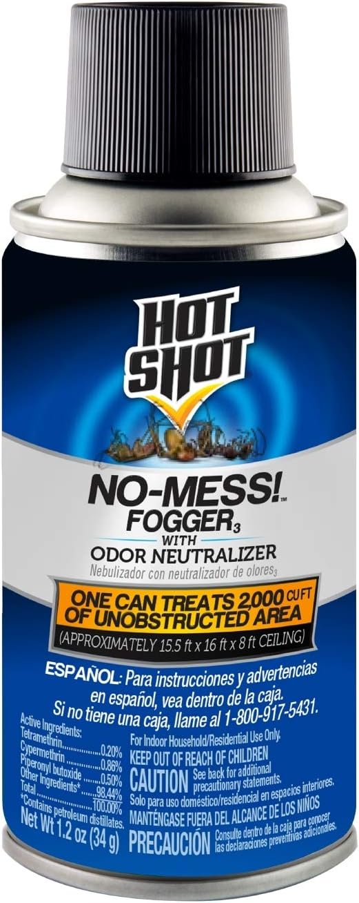 Hot Shot 100047495 HG-20177 No Mess Fogger, Aerosol, 3/1.2-Ounce, Model:100047, Case Pack of 1 : Flea Bomb : Garden & Outdoor