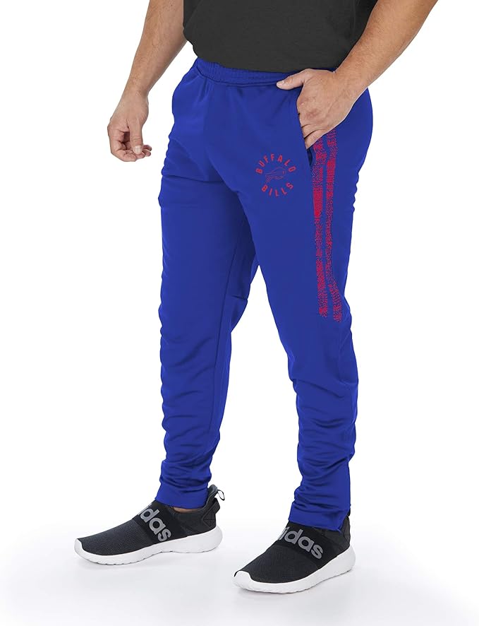 Zubaz NFL Buffalo Bills Men's Track Pant with Static Side Stripes