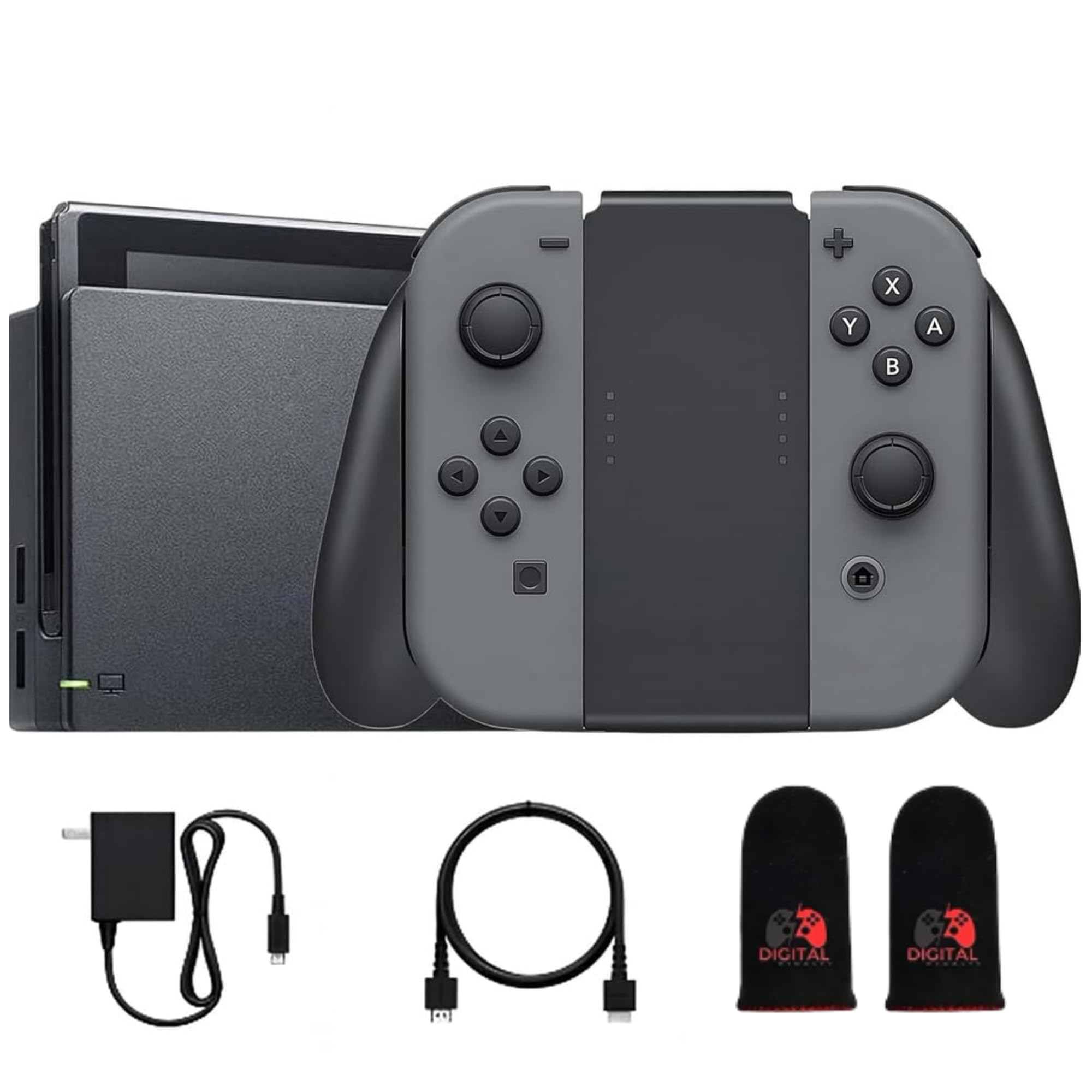 Nintendo Switch with Black and Gray Joy-Con with Dock, High Speed HDMI Cable (Renewed)