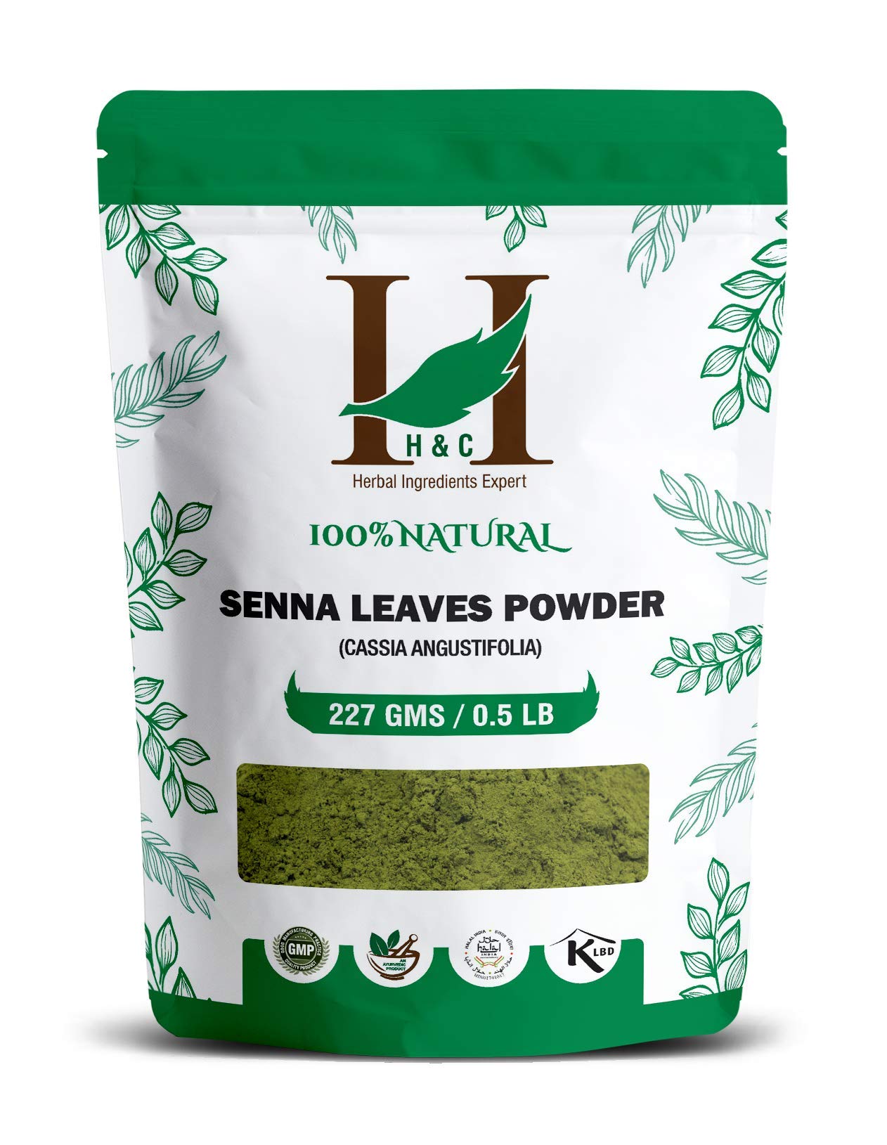 H&C Senna Leaves Powder (Cassia angustifolia) 227g / 0.5 Lb | Supports Regular Bowel Movement
