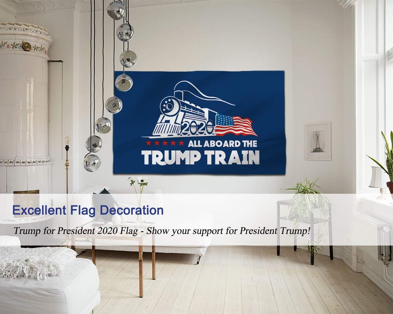 Kaiyuan Dynasty Trump Flag Train Donald Trump Flags Support for President 2020 Banner - All Aboard The Trump Train 3 x 5 feet with Two Brass Grommets : Garden & Outdoor