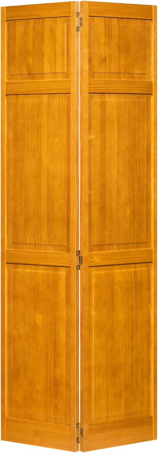 Kimberly Bay Traditional Six Panel Golden Oak Solid Core Wood Bi-fold Door (80x36)