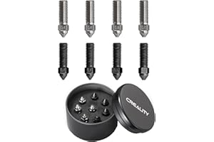 LANKEGU Creality 8PCS K1, K1 Max Copper Alloy Nickel Plating and Hardened Steel Nozzles Kit, 3D Printer High Temperature and Wear Resistance 0.4mm 0.6mm 0.8mm Nozzles Kit for K1 and K1 Max