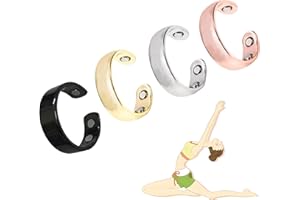 ZCVFA Refined Magnc Stainless Steel Auvulis Migraine Ring Magtherapy Lymphatic Drainage Rings Lymph Nodes Acupuncture Therapy Anti Snoring Rings Migraine Relief Health Jewelry for Men and Women