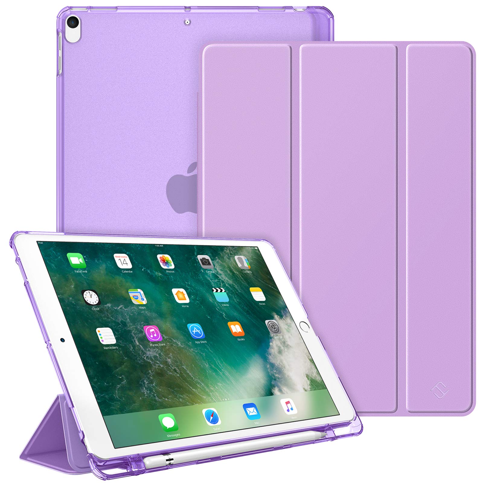 FINTIE Case Compatible with iPad Air 3rd Generation (2019)/ iPad Pro 10.5 (2017) - Lightweight Standing Slim Shell with Frosted Back Cover, Auto Wake/Sleep, w/Pencil Holder, Violet