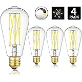 LeoolsDimmable E26 LED Filament Light Bulbs, 100 Watt Equivalent,5000K Daylight White,Classic Clear Glass Edison Style Vintage LED Light Bulbs,4 Pack