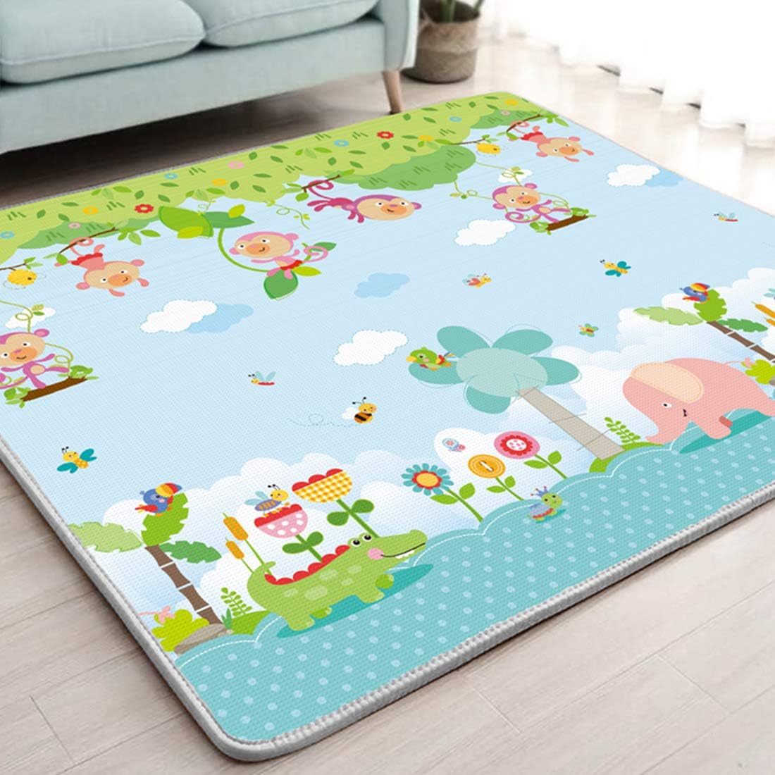 Seciie Tapis Jeu Pour Bebe Tapis De Jeu Grand Tapis De Sol Pour Enfant Tapis Pliable En Soie Xpe Impermeable Antiderapant 0 180 1 Cm Bebe Puericulture Tapis De Jeux Et D Eveil