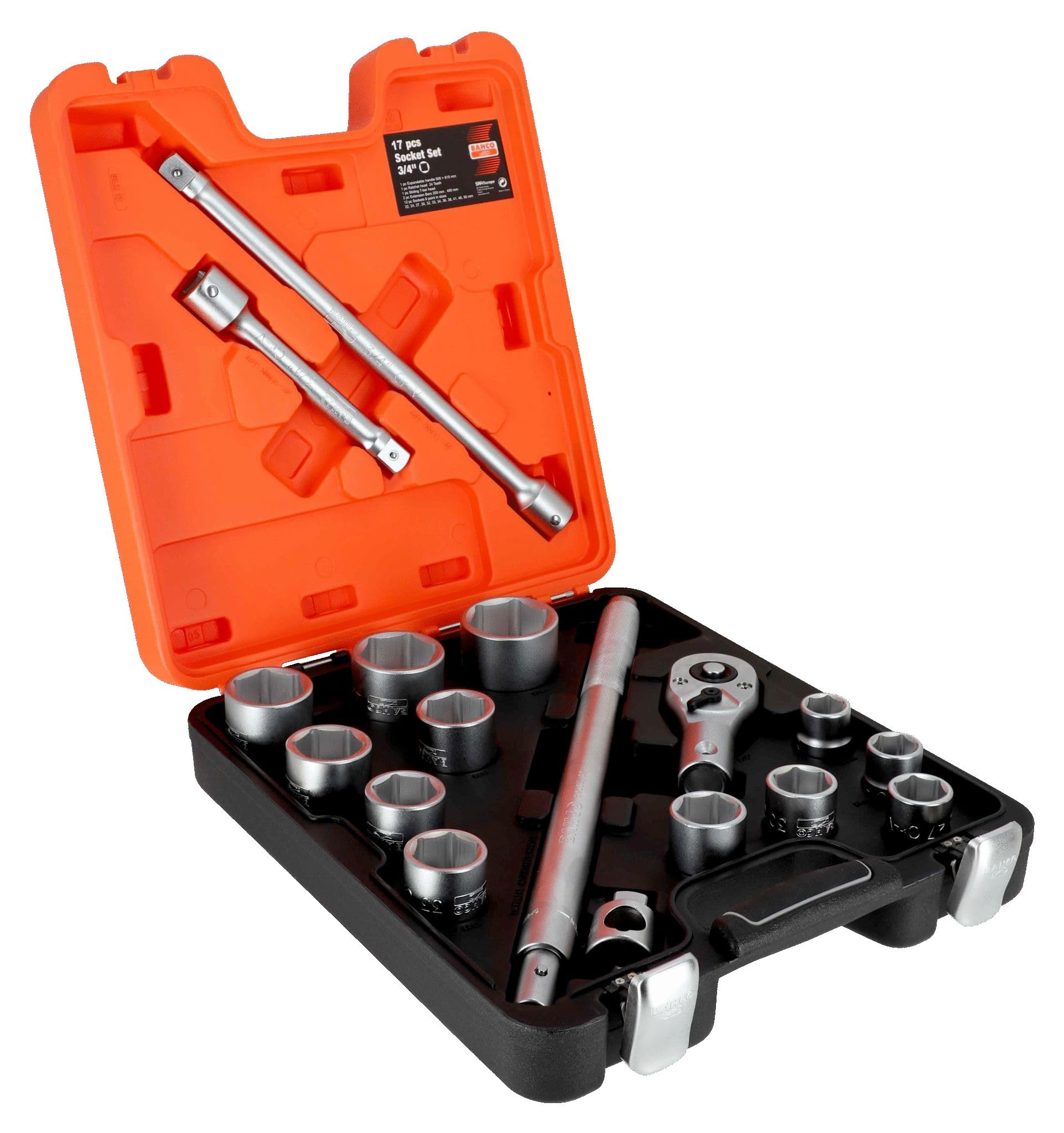 Bahco SLX17 SLX17 Socket Set 17-Piece 3/4-Inch Drive