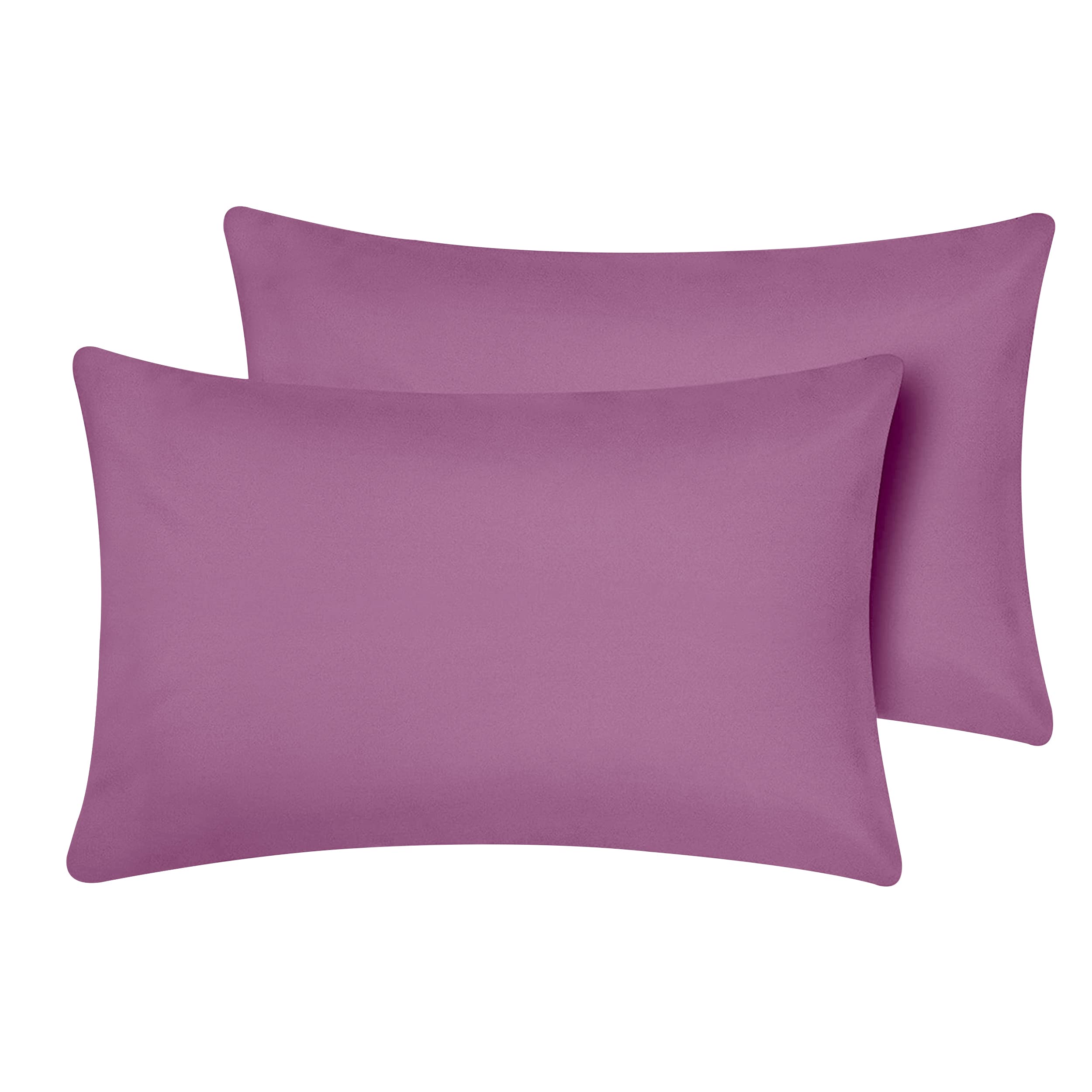 Oxford Homeware Pillow Cases 2 Pack Brushed Microfiber – Standard Purple Pillowcases Fade Resistant Pillow Cover Envelope Closure Pillow Covers (50 x 75 cm)