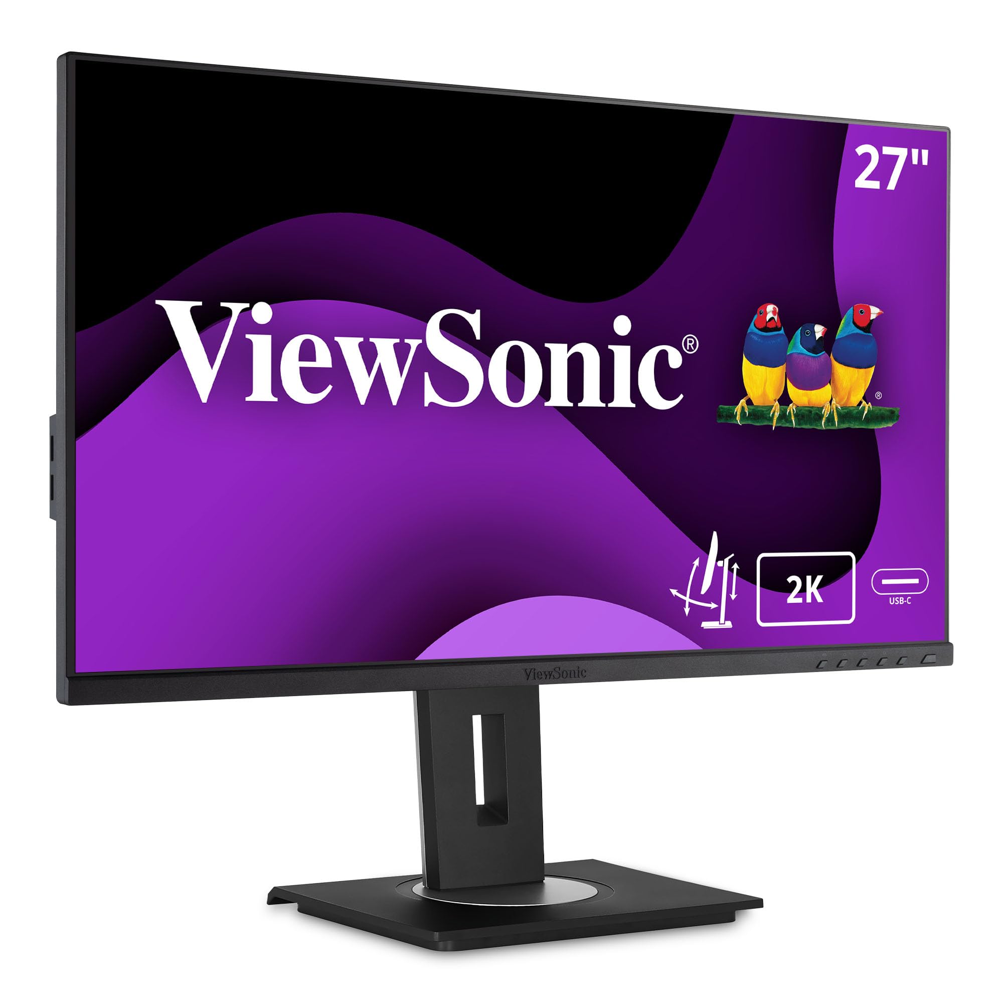 ViewSonic VG2755-2K 24 Inch IPS 1440p Monitor with USB C, HDMI, DisplayPort and 40 Degree Tilt Ergonomics for Home and Office
