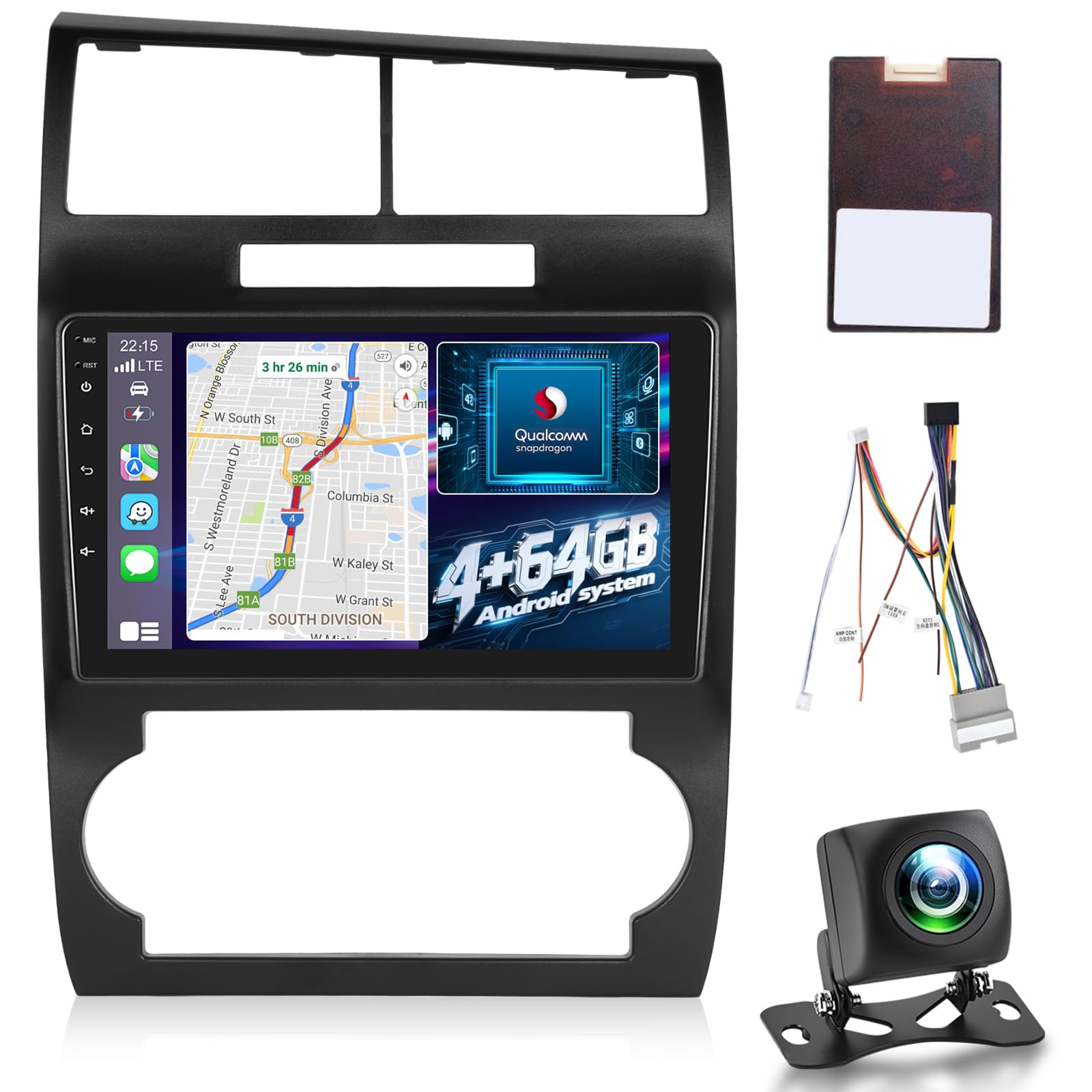 Photo 1 of [8 Core 4+64G] Upgrade Android Radio for Dodge Charger/Magnum 2005-2007: 9 inch IPS Touchscreen Carplay Stereo - 3D Car Model, Cooling Fan, 5G/WiFi, DSP Hi-Res, Custom UI Design + AHD Backup Camera