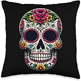 Funny Cinco De Mayo Shirt Dia de Los Muertos Sugar Skull Throw Pillow