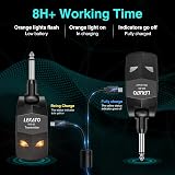 LEKATO WS80 Wireless Guitar System 2.4GHz Transmitter Receiver 8h Rechargeable view 2