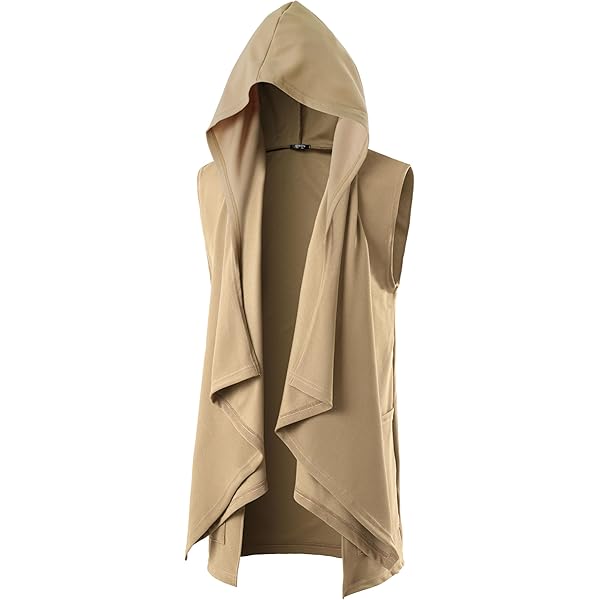 Cooling Hood GIVON Men's Hooded Cardigan Shawl Collar Drape Cape